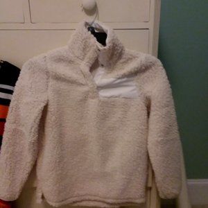 Girl's White Pullover Fleece